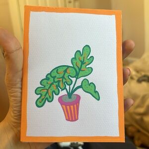 Handmade Plant Art Card